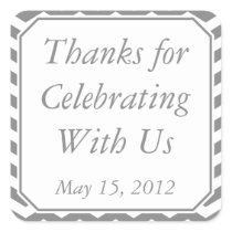 Gray & White Thank You Stickers and Favor Labels