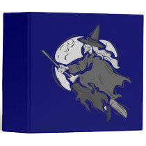 Gray witch in front of moon binders