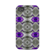 Gray With Purple Accent iPhone 4 Case