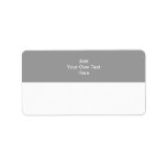 Gray with white area and text. personalized address label