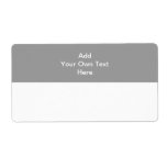Gray with white area and text. labels