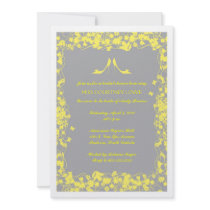 Gray with Yellow Heels Bridal Shower Invitation