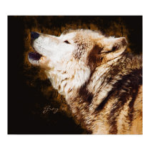 Gray Wolf Baying posters by mrsmas Gray Wolf Baying posters