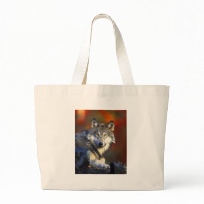Gray Wolf, Endangered Species Digital Photography Tote Bags by KahunaLuna