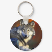 Gray Wolf, Endangered Species Digital Photography keychains