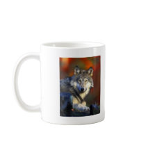 Gray Wolf, Endangered Species Digital Photography Coffee Mugs