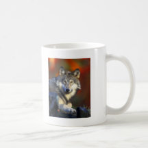 Gray Wolf, Endangered Species Digital Photography Coffee Mugs