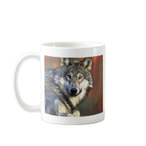 Gray wolf coffee mugs