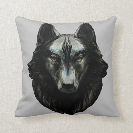 'Gray Wolf' Throw Pillows Zazzle