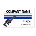 Gray wrench with blue lines business card business cards