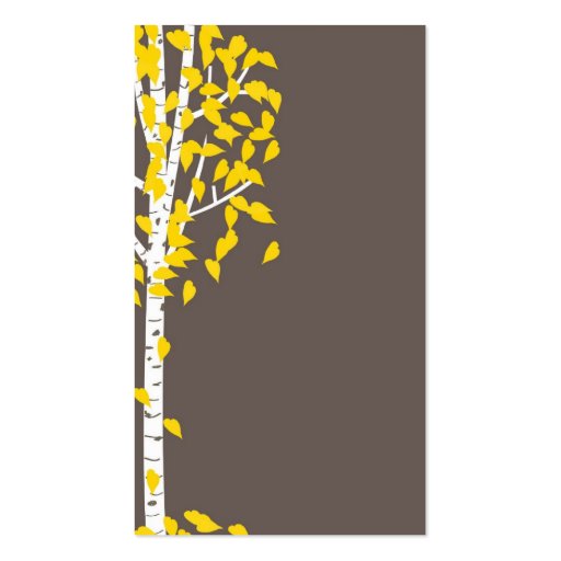 Gray Yellow Aspen Tree Business Cards (front side)