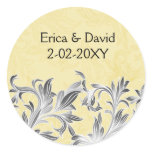 "gray yellow" envelope seal round sticker