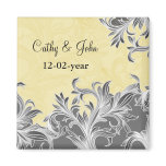 "gray yellow" Save the date magnet