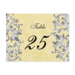 "gray yellow" table numbers postcards