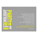 Gray Yellow Typographic Holiday Party Personalized Invites