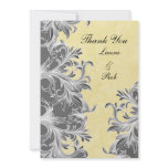 "gray yellow" wedding ThankYou Cards Personalized Announcements