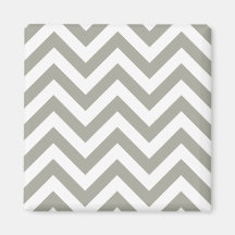 Gray Zig Zag Chevrons Pattern Refrigerator Magnet