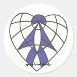 Grayland Daisy Blue Heart Logo Round Sticker