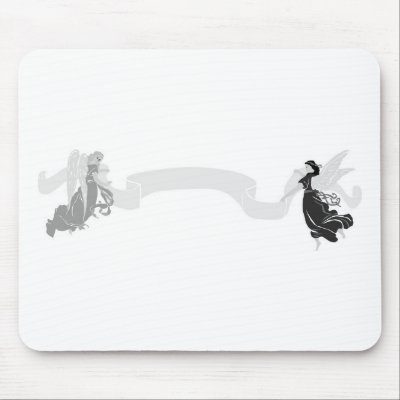 Grayscale Angels Marquee Banner Mouse Mats by White_Wedding