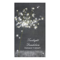 Grayscale Dandelion Massage Therapy Business Cards business cards
