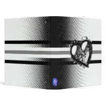 Grayscale speckled heart binder