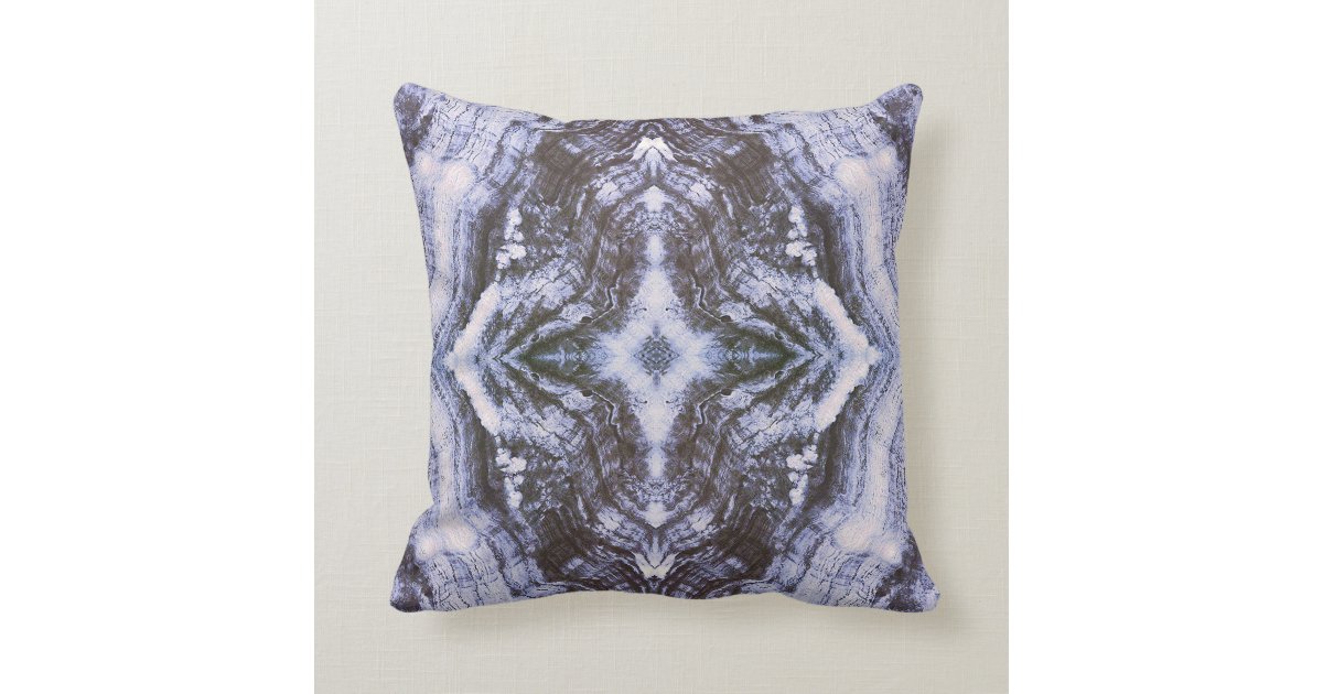 Grayson Throw Pillow Textured in Blue and White Zazzle