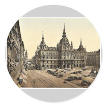 Graz, court house, Styria, Austro-Hungary classic Round Sticker
