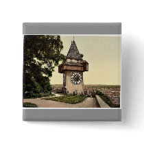 Graz, the clock, Styria, Austro-Hungary classic Ph Pinback Button