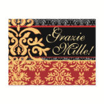Grazie Mille Gilded Damask Italian Thank You Cards postcards