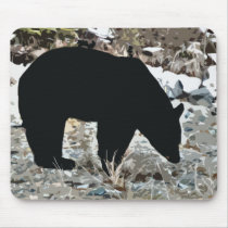 Grazing Black Bear Mouse Pad mousepads by Paintedlynx Grazing Black Bear Mouse Pad mousepads
