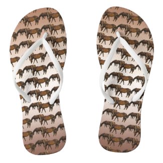 Grazing Horses Animal Flip Flops