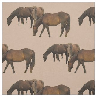 Grazing Horses Fabric