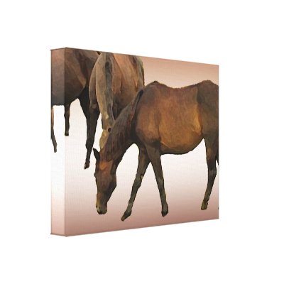 Grazing Horses Gallery Wrap Canvas