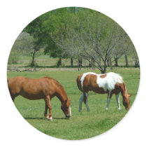 Grazing Horses Scene stickers by HorseLoversGifts Grazing Horses Scene stickers