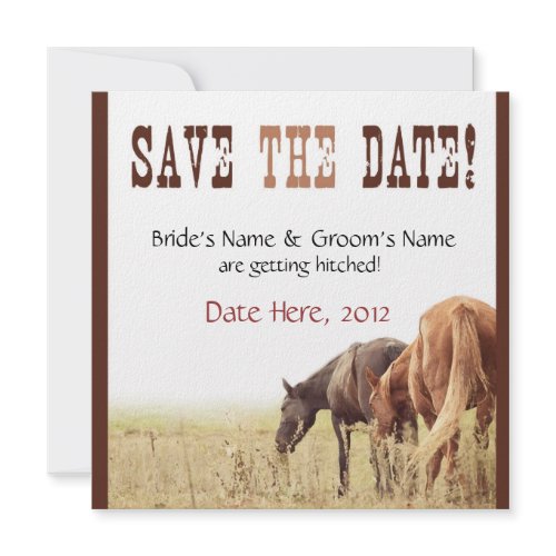 Grazing Horses - Wedding Invite invitation