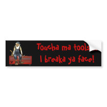 Grease Monkey Customized Toolbox Sticker (Red) Bumper Sticker