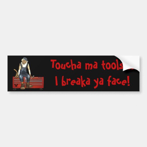 Grease Monkey Customized Toolbox Sticker (Red) Bumper Sticker