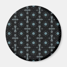great black and blue pattern magnet