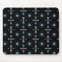 great black and blue pattern mousepad