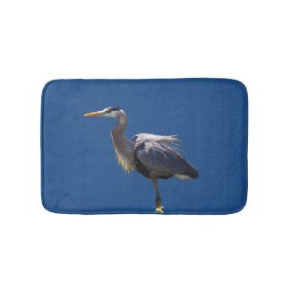 Great Blue Heron Bird Bath Mats