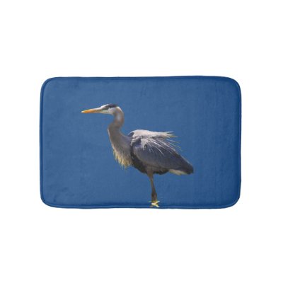 Great Blue Heron Bird Bath Mats