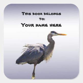 Great Blue Heron Bookplate Stickers