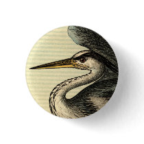 Great Blue Heron Button by mosswood Great Blue Heron Button