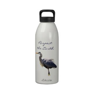 Great Blue Heron Earth Day Water Bottle