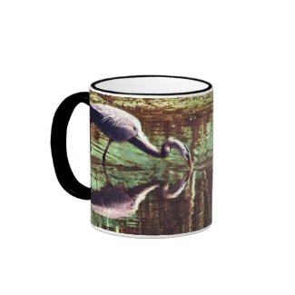 Great Blue Heron Fishing Mugs