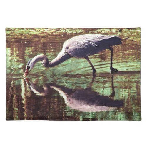 Great Blue Heron Fishing mojo_placemat