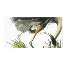 Great Blue Heron, John Audubon Shipping Label
