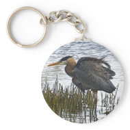 GREAT BLUE HERON Key-chains keychain