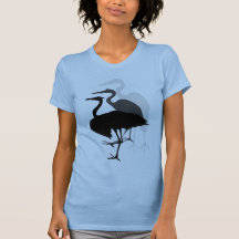Great Blue Heron Ladies T-shirt Blue