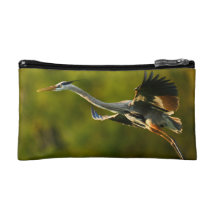 great blue heron makeup bag